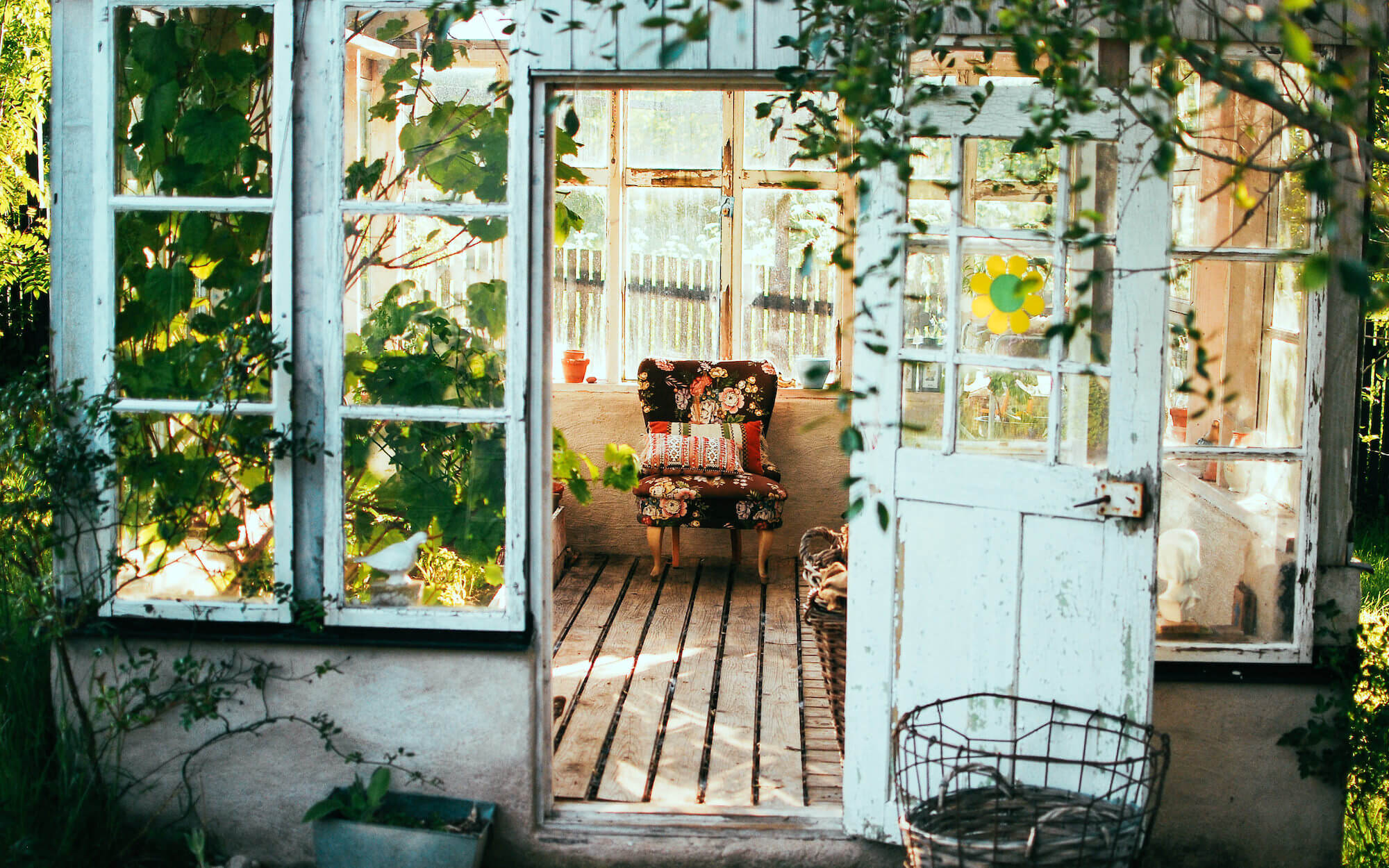 A door opening to a porch